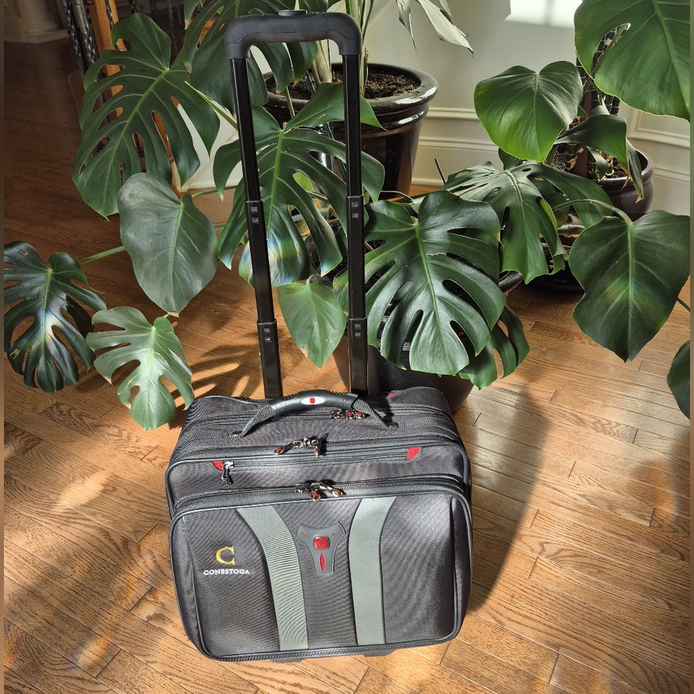 Black and Gray Rolling Laptop Travel Bag